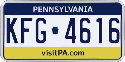 PA license plate KFG4616
