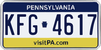 PA license plate KFG4617