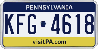 PA license plate KFG4618