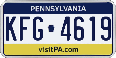 PA license plate KFG4619