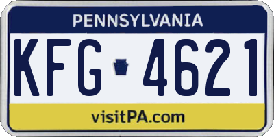 PA license plate KFG4621