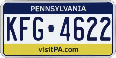 PA license plate KFG4622