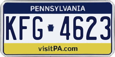 PA license plate KFG4623