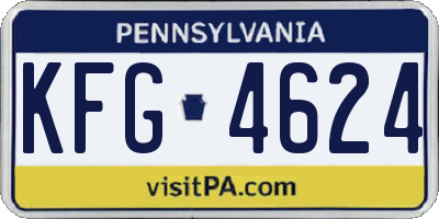 PA license plate KFG4624