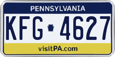 PA license plate KFG4627