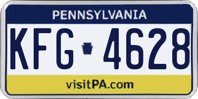 PA license plate KFG4628