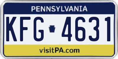PA license plate KFG4631