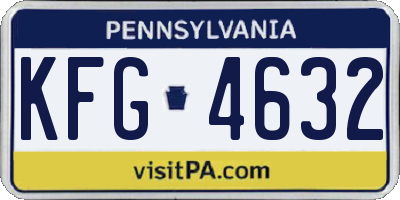 PA license plate KFG4632