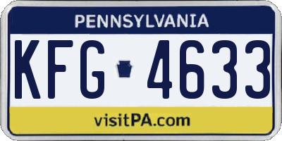 PA license plate KFG4633