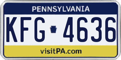 PA license plate KFG4636