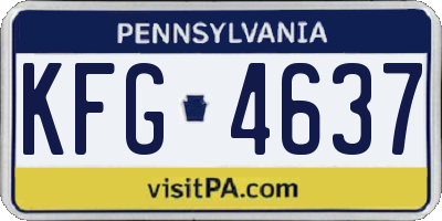 PA license plate KFG4637