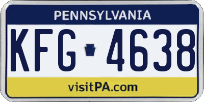 PA license plate KFG4638