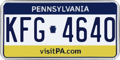 PA license plate KFG4640