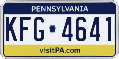 PA license plate KFG4641