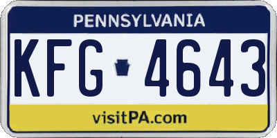 PA license plate KFG4643