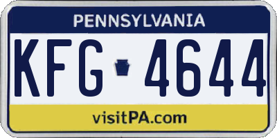 PA license plate KFG4644