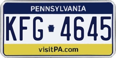 PA license plate KFG4645