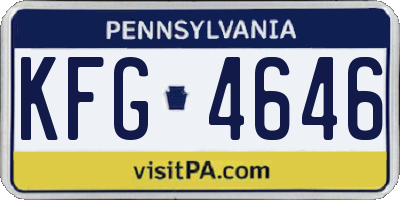 PA license plate KFG4646