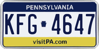 PA license plate KFG4647