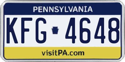 PA license plate KFG4648
