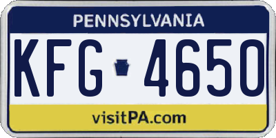 PA license plate KFG4650