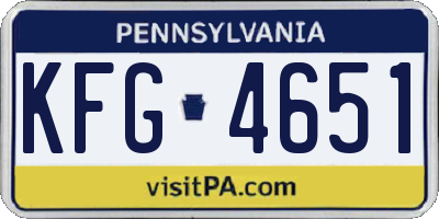 PA license plate KFG4651