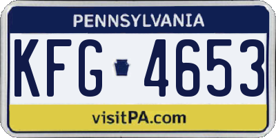 PA license plate KFG4653
