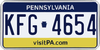 PA license plate KFG4654