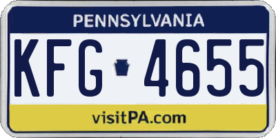 PA license plate KFG4655