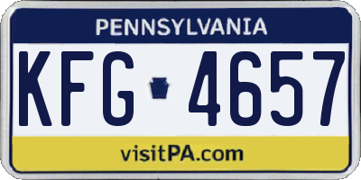 PA license plate KFG4657