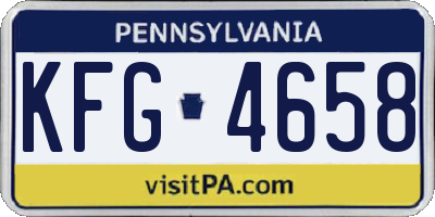 PA license plate KFG4658