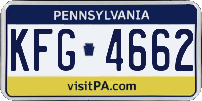 PA license plate KFG4662
