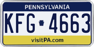 PA license plate KFG4663