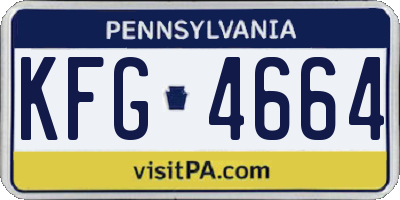 PA license plate KFG4664