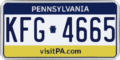 PA license plate KFG4665