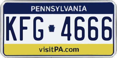 PA license plate KFG4666