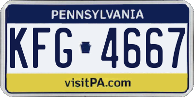 PA license plate KFG4667