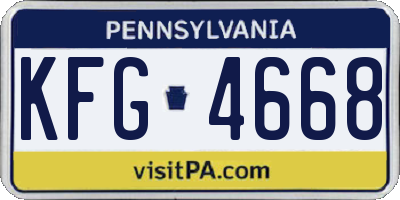 PA license plate KFG4668