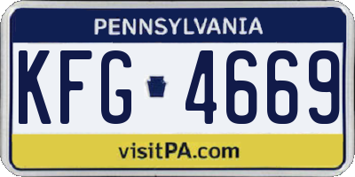 PA license plate KFG4669
