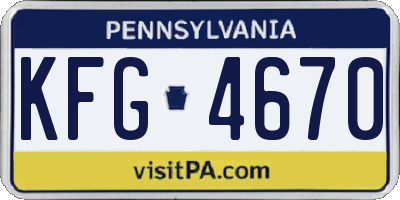 PA license plate KFG4670
