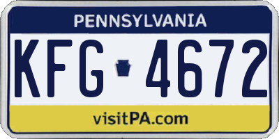PA license plate KFG4672