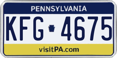 PA license plate KFG4675