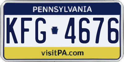 PA license plate KFG4676