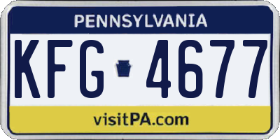 PA license plate KFG4677