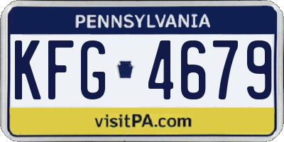 PA license plate KFG4679