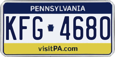 PA license plate KFG4680