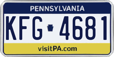 PA license plate KFG4681