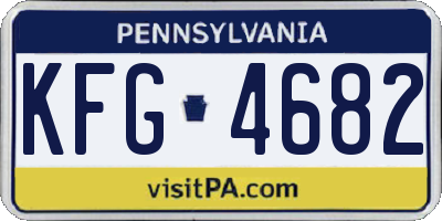 PA license plate KFG4682