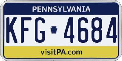 PA license plate KFG4684