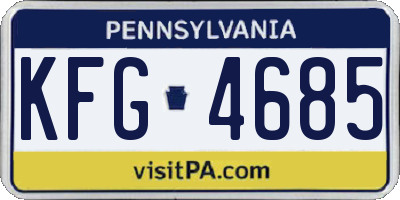 PA license plate KFG4685